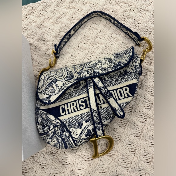 SOLD Dior Saddle bag toile de jouy - Picture 1 of 8